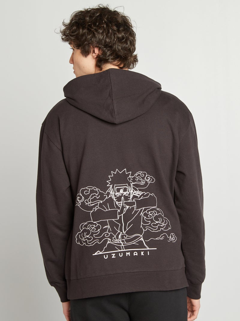 Sweat à capuche 'Naruto' imprimé recto-verso Noir - Kiabi