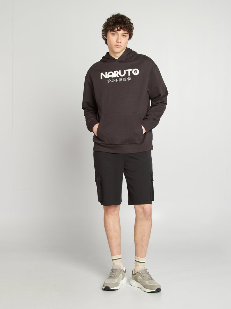 Sweat à capuche 'Naruto' imprimé recto-verso Noir - Kiabi