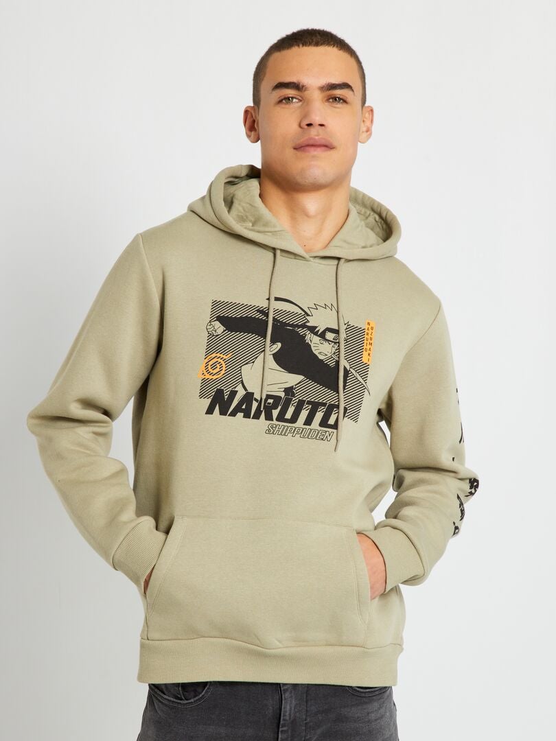 Sweat à capuche 'Naruto' Kaki - Kiabi