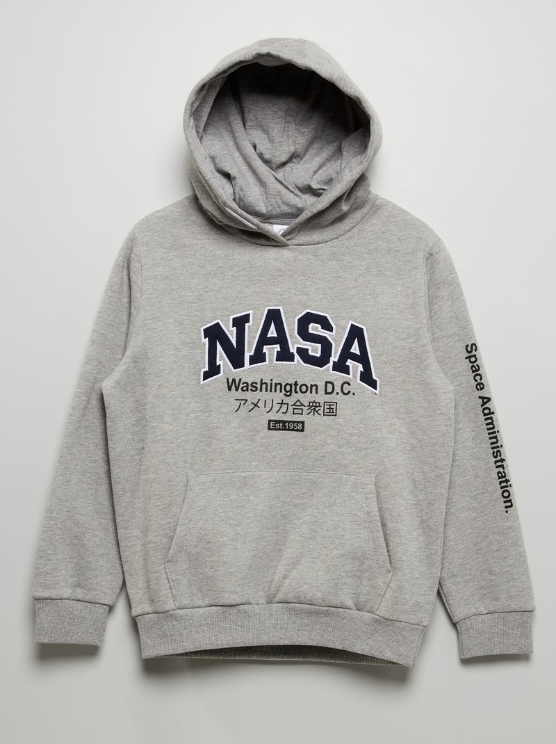 Sweat à capuche 'NASA' Gris chiné - Kiabi