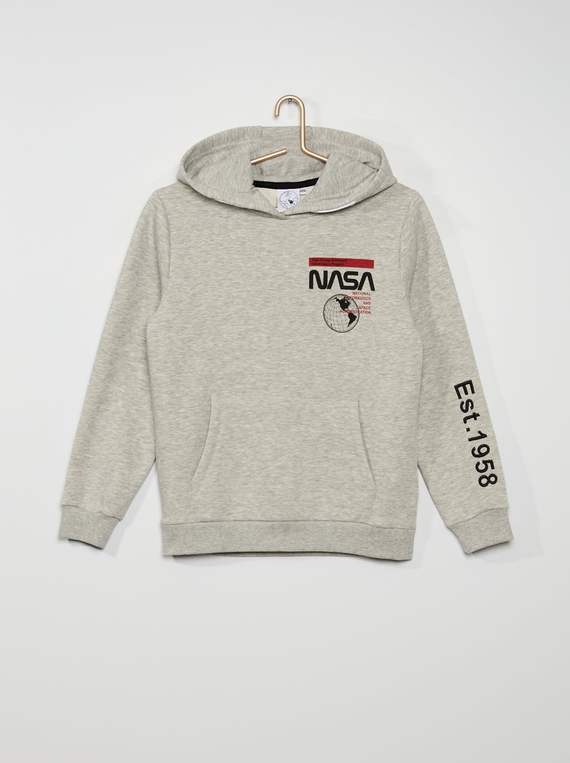 Sweat à capuche 'NASA' gris - Kiabi