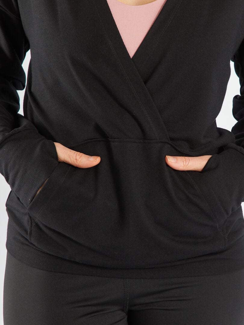 Sweat à capuche noir - Kiabi
