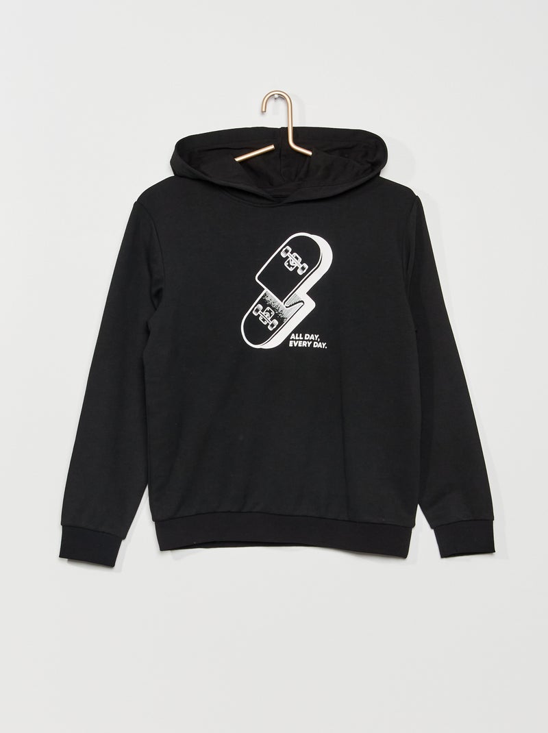Sweat à capuche Noir - Kiabi