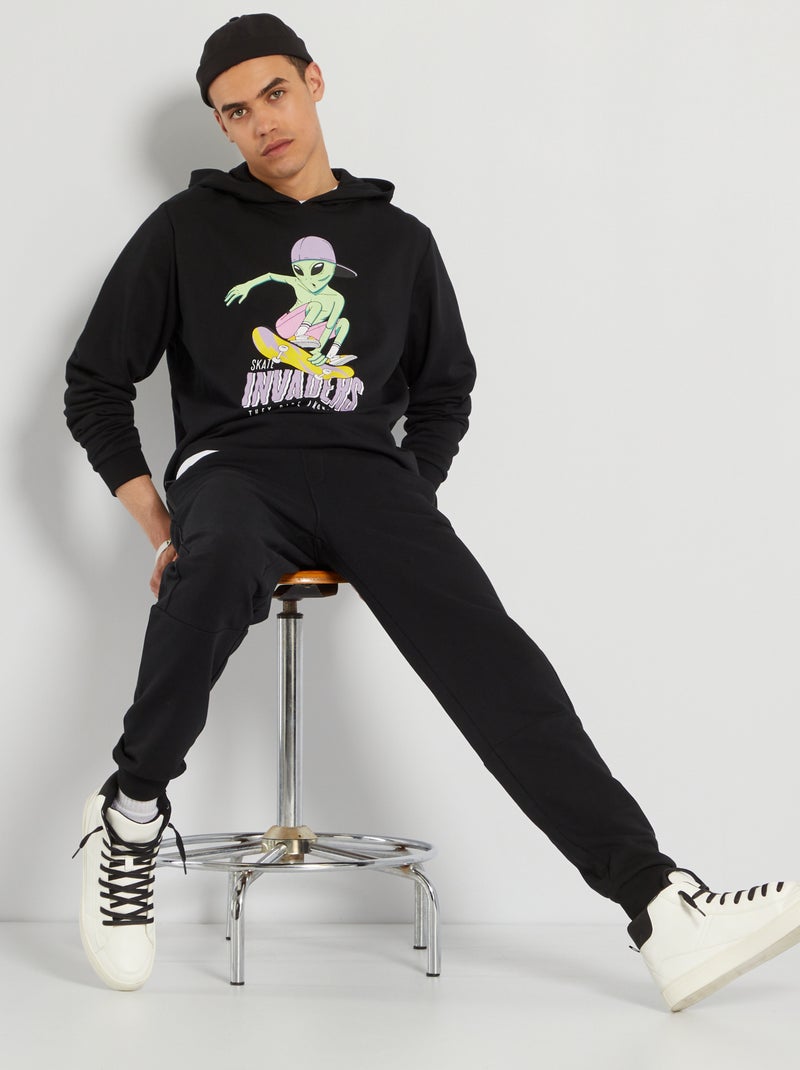 Sweat à capuche Noir - Kiabi