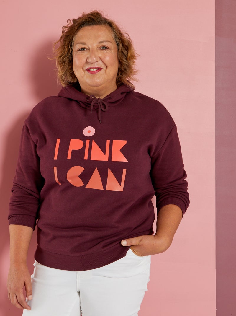 Sweat à capuche 'Octobre Rose' Marron - Kiabi