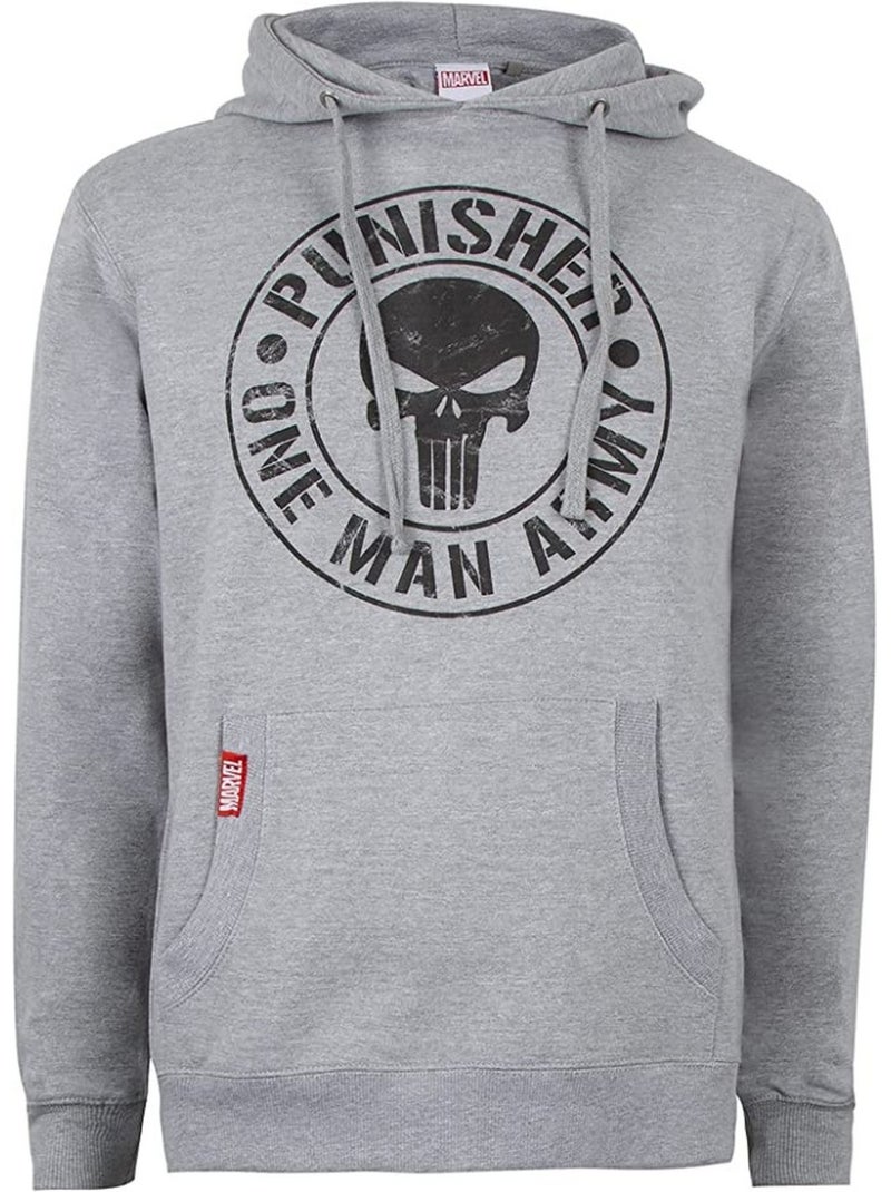 Sweat à capuche one man army - le punisseur (punisher) Gris Noir Noir - Kiabi