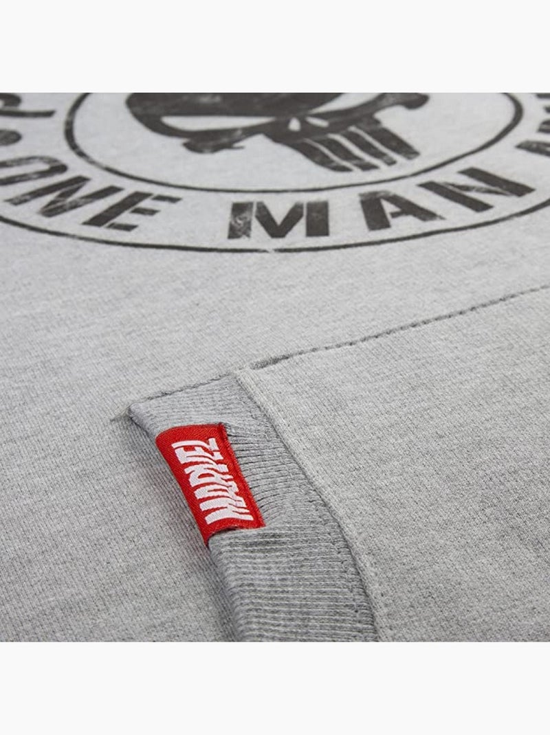 Sweat à capuche one man army - le punisseur (punisher) Gris Noir Noir - Kiabi