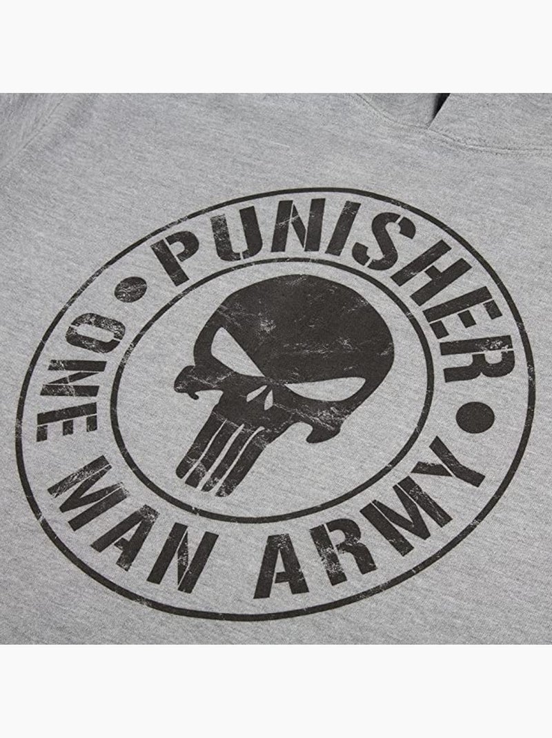 Sweat à capuche one man army - le punisseur (punisher) Gris Noir Noir - Kiabi