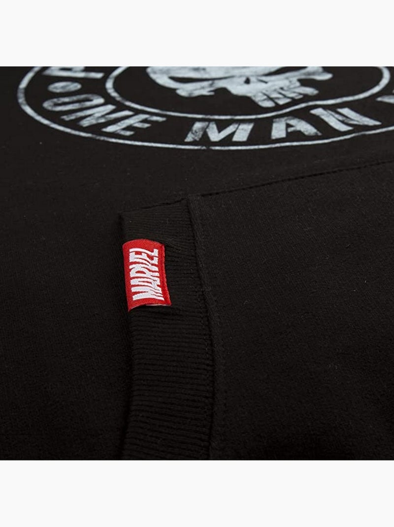 Sweat à capuche one man army - le punisseur (punisher) Noir Blanc - Kiabi