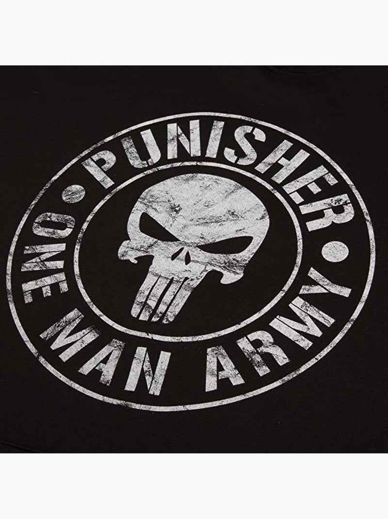 Sweat à capuche one man army - le punisseur (punisher) Noir Blanc - Kiabi