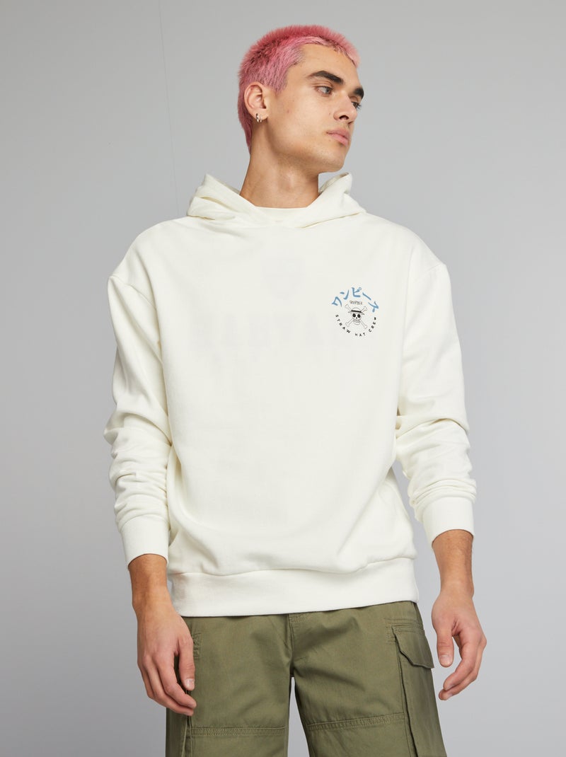 Sweat à capuche 'One Piece' blanc - Kiabi
