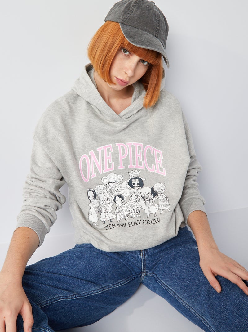 Sweat à capuche 'One Piece' Gris - Kiabi