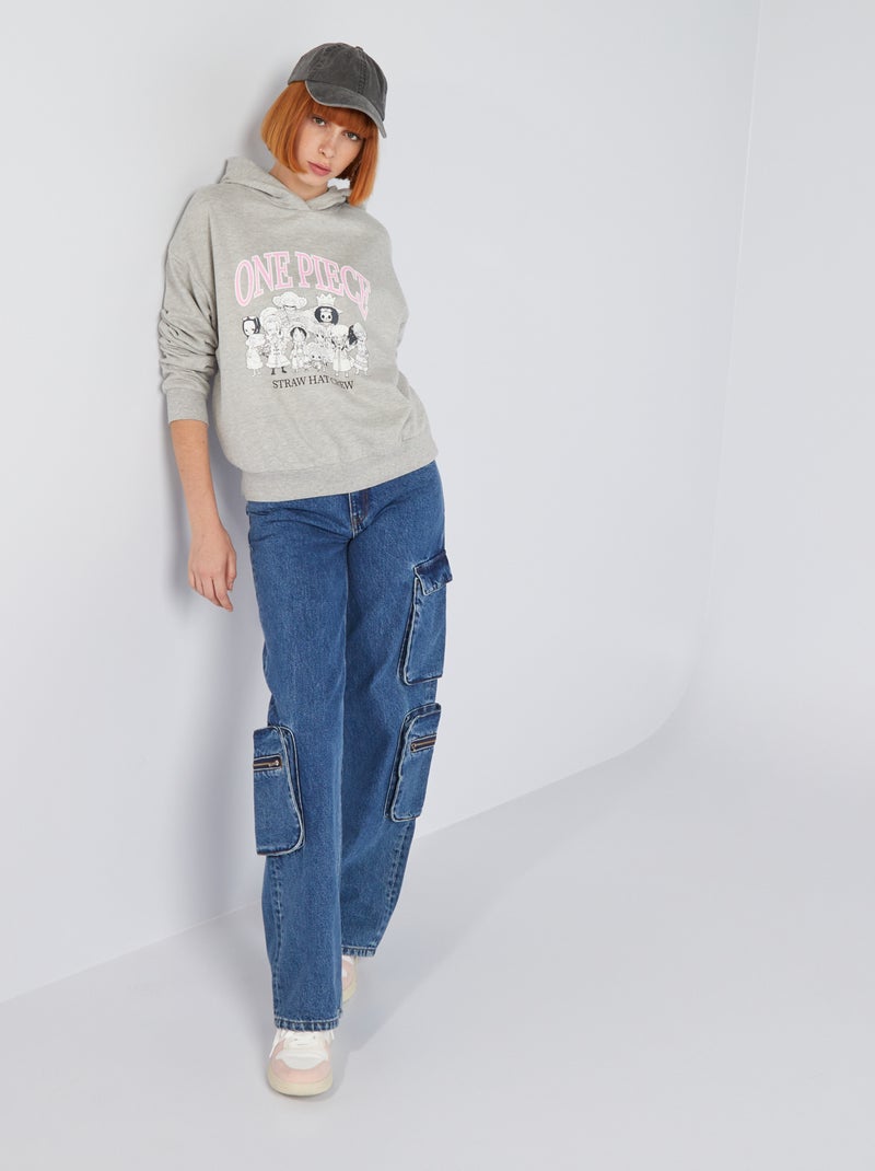 Sweat à capuche 'One Piece' Gris - Kiabi