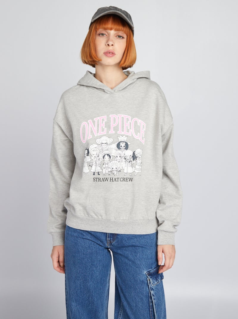 Sweat à capuche 'One Piece' Gris - Kiabi
