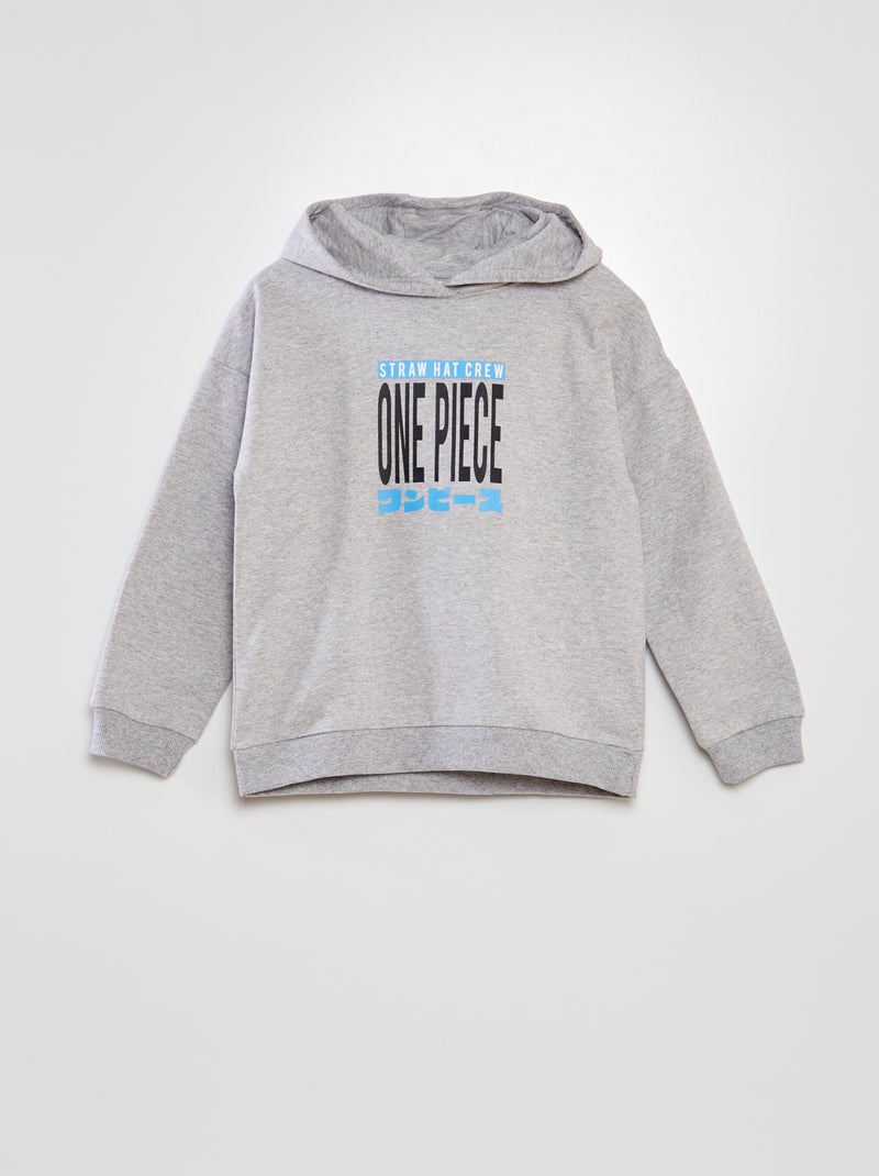 Sweat à capuche 'One piece' Gris - Kiabi
