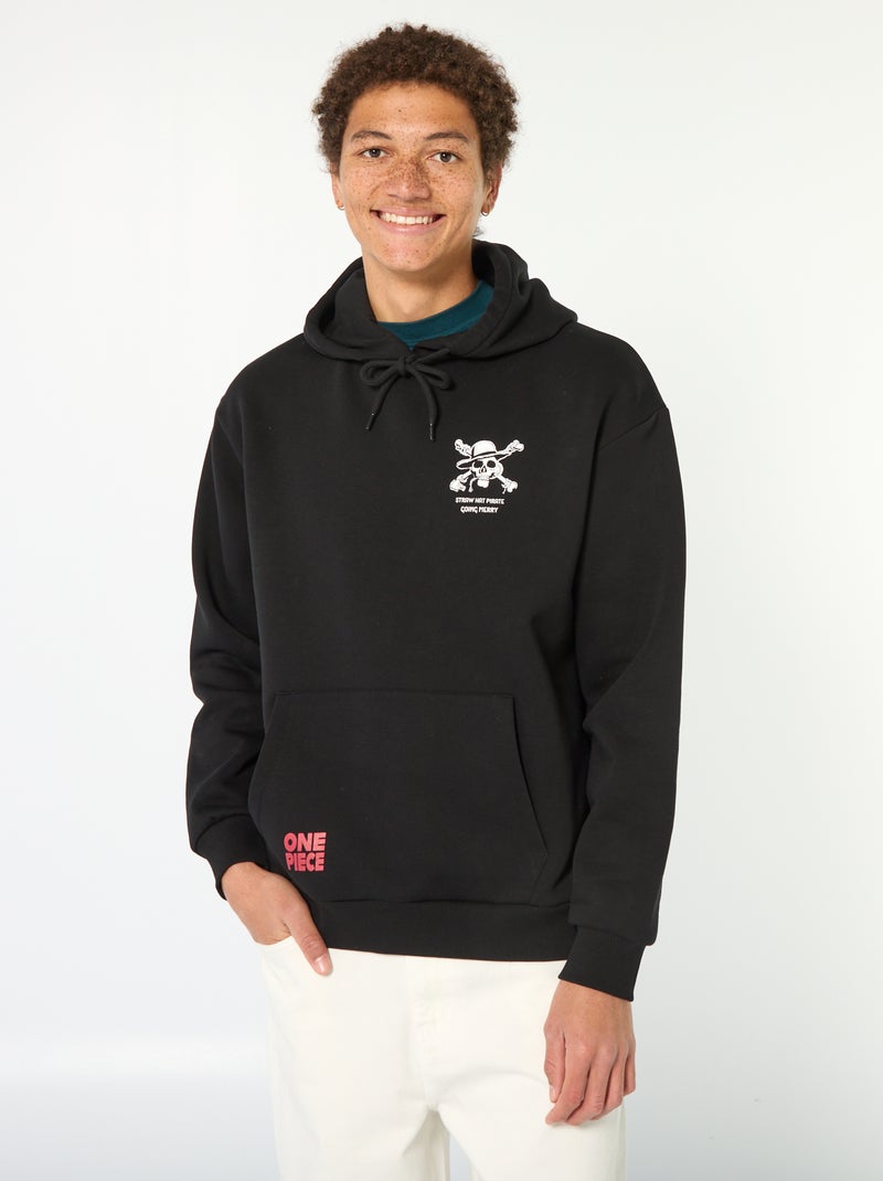 Sweat à capuche 'One piece' Noir - Kiabi
