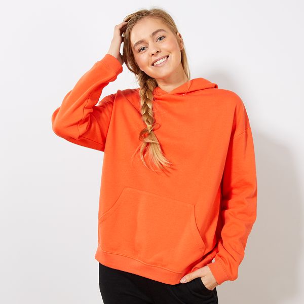 sweat à capuche orange femme