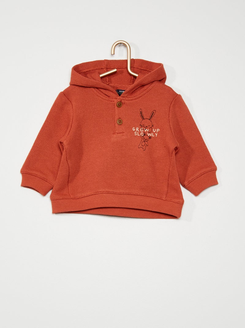 Sweat à capuche orange - Kiabi