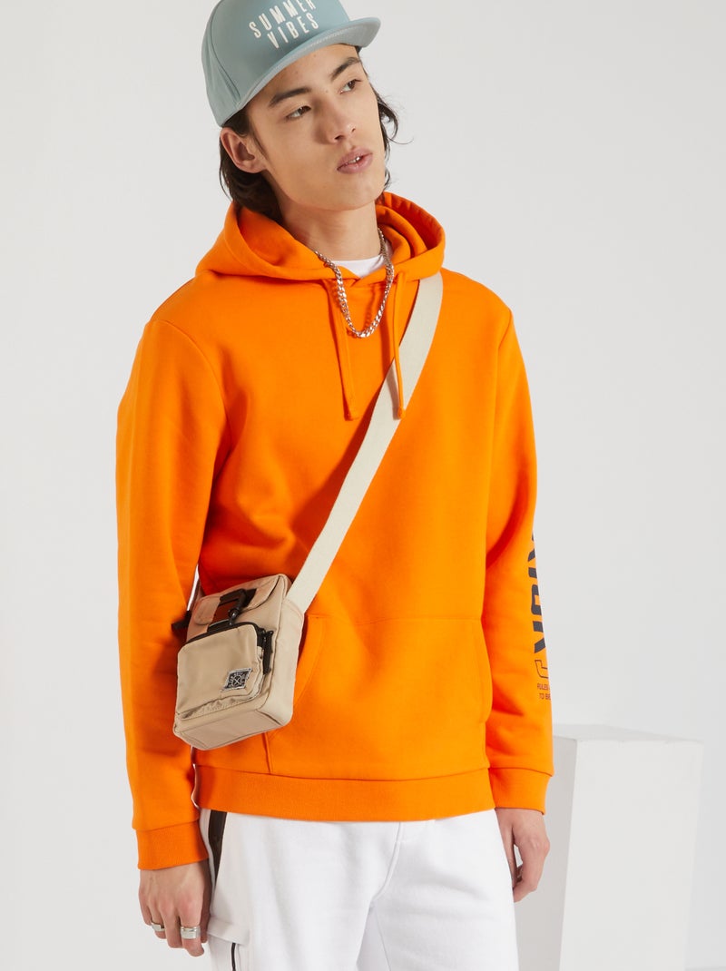 Sweat à capuche orange - Kiabi