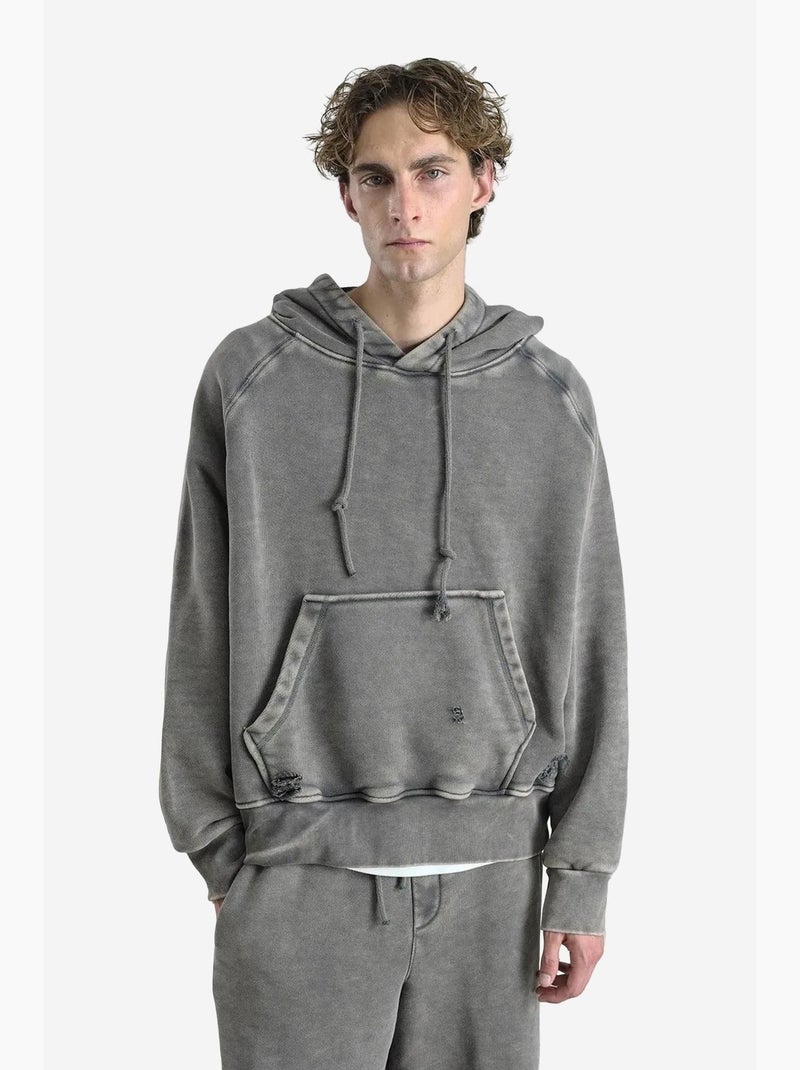 Sweat à capuche oversize avec poche giesto Kaki - Kiabi