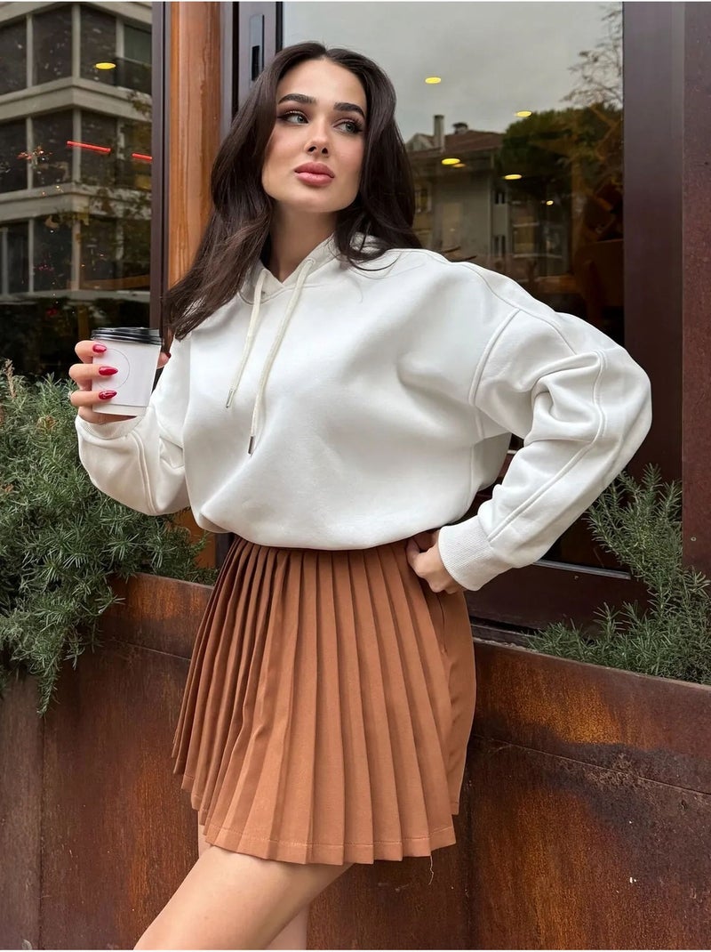 Sweat à capuche oversize avec poche tommy Blanc cassé - Kiabi