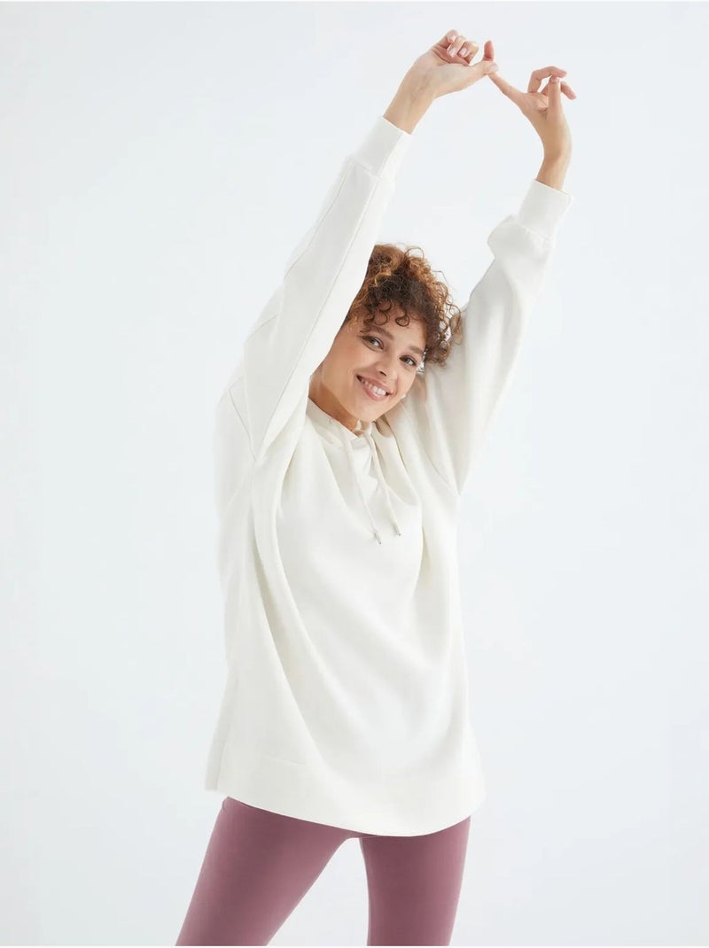 Sweat à capuche oversize avec poche tommy Blanc cassé - Kiabi