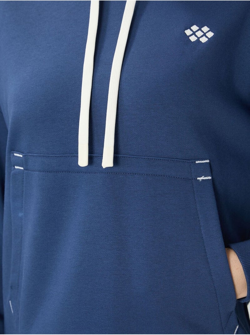 Sweat à capuche oversize avec poche tommy Bleu marine - Kiabi