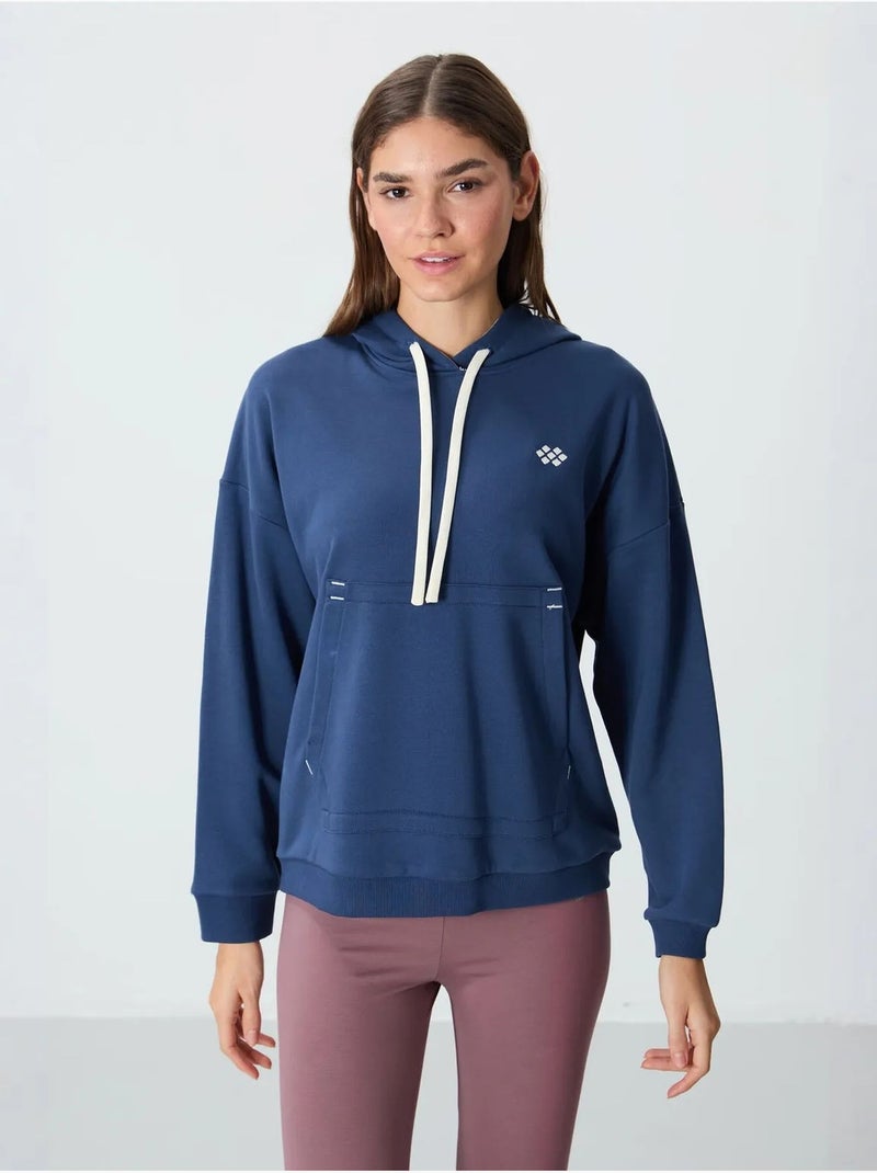 Sweat à capuche oversize avec poche tommy Bleu marine - Kiabi