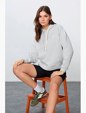 Sweat à capuche oversize avec poche tommy