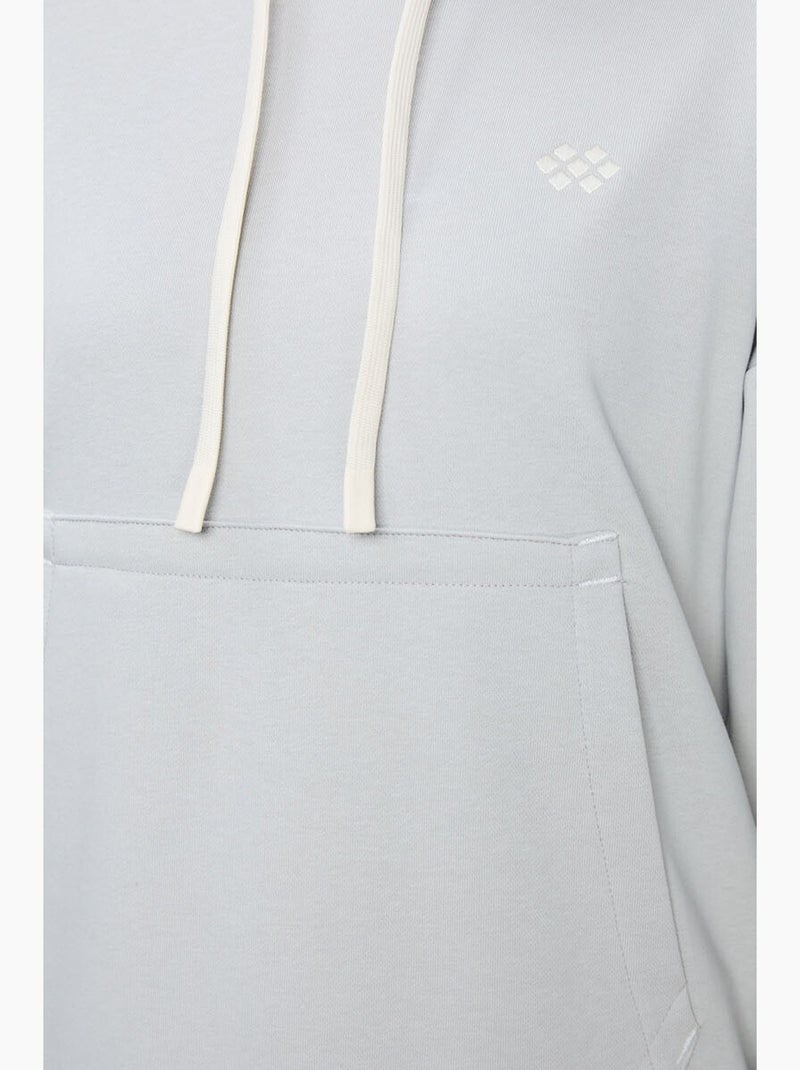 Sweat à capuche oversize avec poche tommy Gris clair - Kiabi