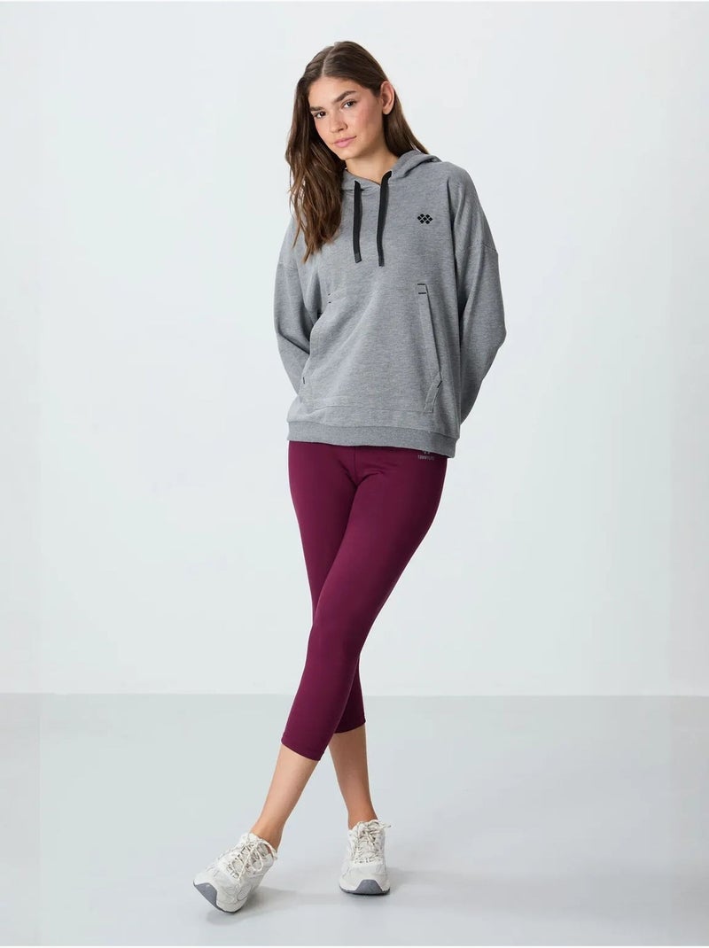 Sweat à capuche oversize avec poche tommy Gris - Kiabi