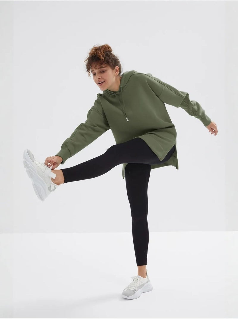 Sweat à capuche oversize avec poche tommy Kaki - Kiabi
