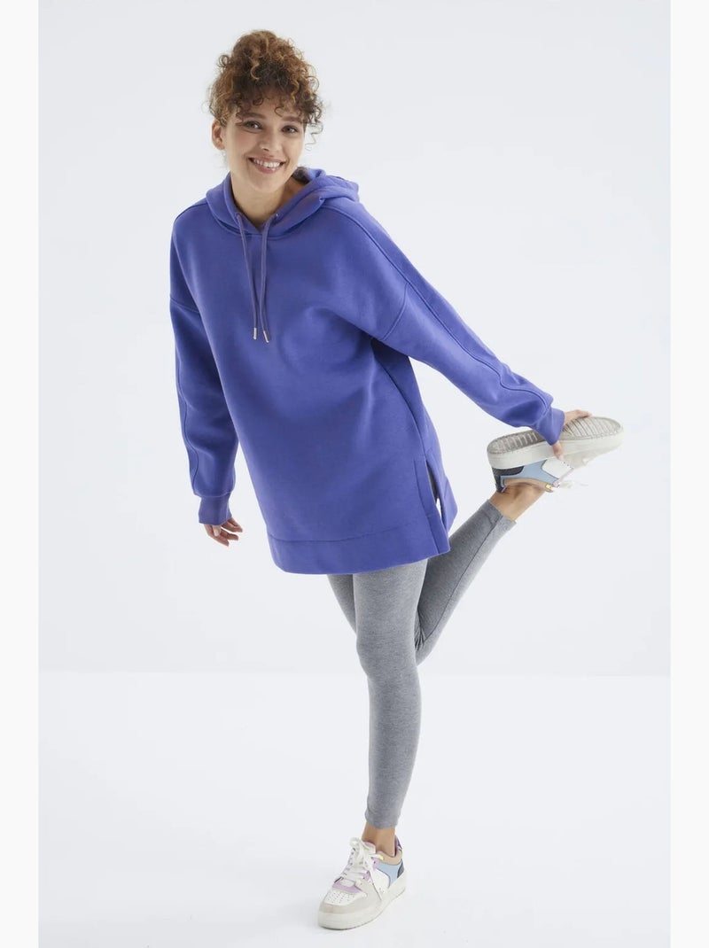 Sweat à capuche oversize avec poche tommy Lavande - Kiabi