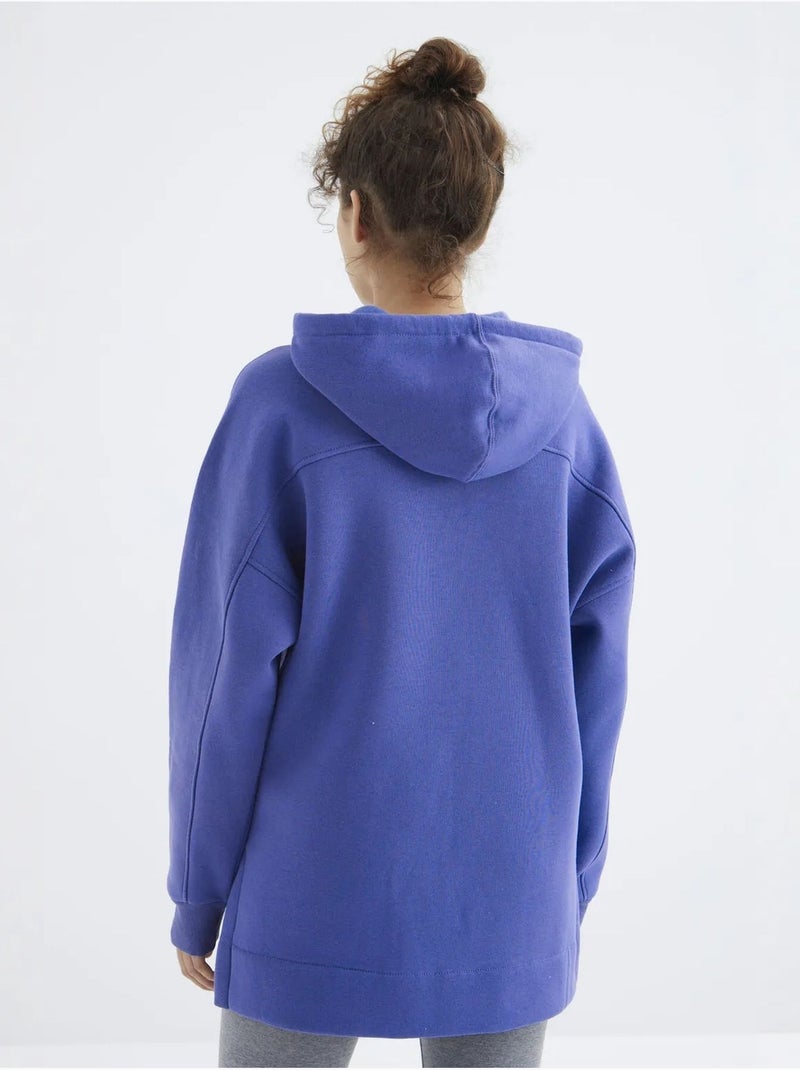 Sweat à capuche oversize avec poche tommy Lavande - Kiabi