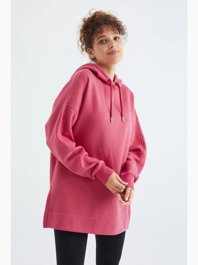 Sweat à capuche oversize avec poche tommy Magenta - Kiabi