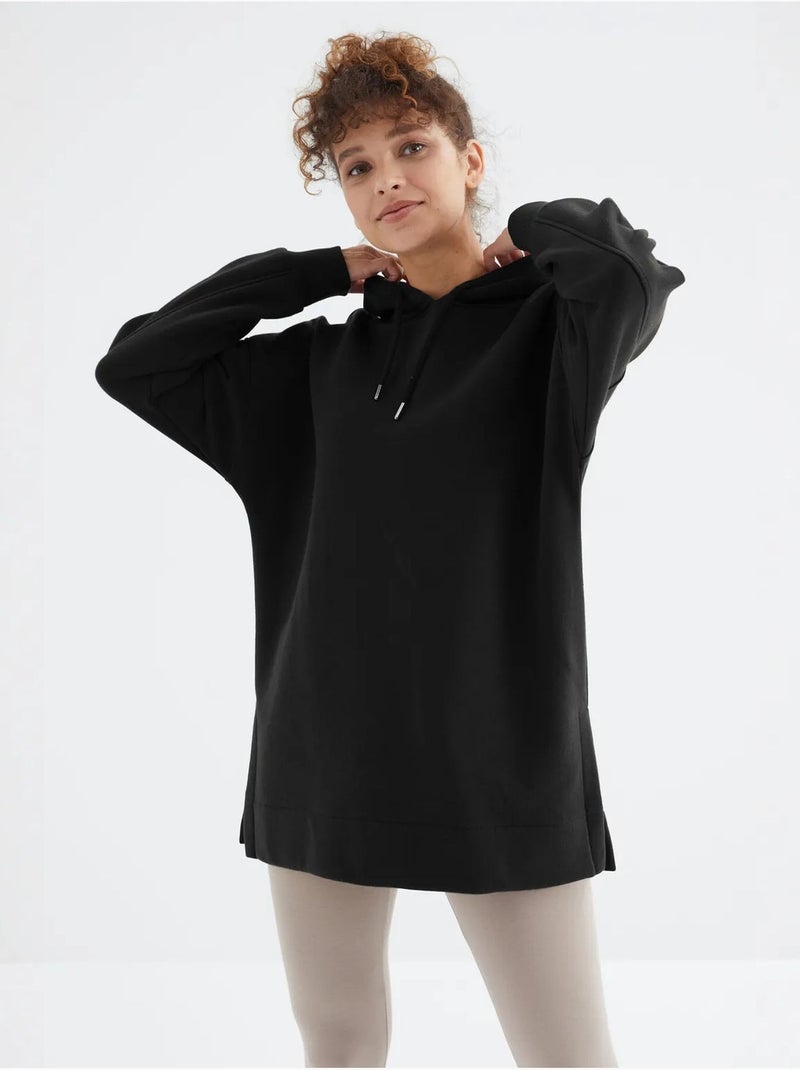 Sweat à capuche oversize avec poche tommy Noir - Kiabi