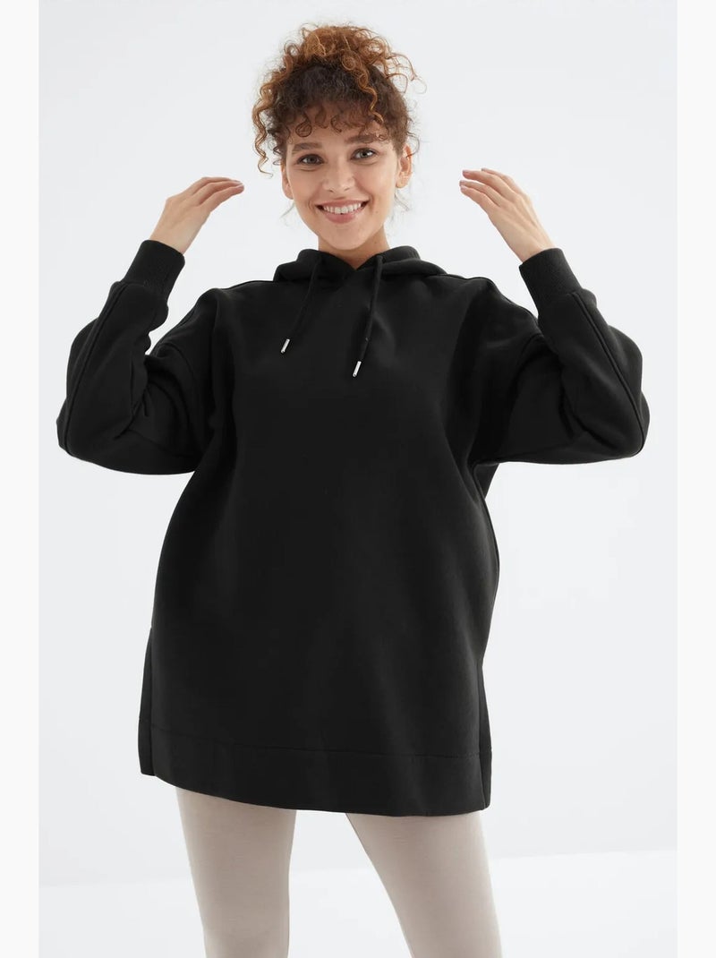 Sweat à capuche oversize avec poche tommy Noir - Kiabi