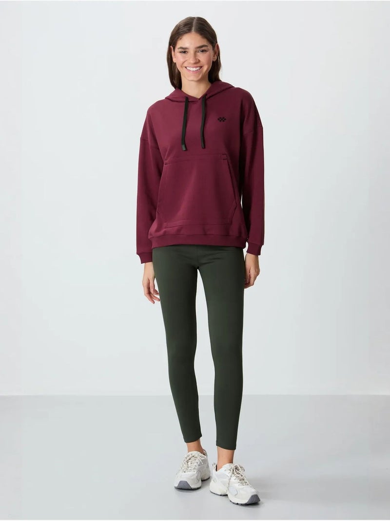 Sweat à capuche oversize avec poche tommy Rouge bordeaux - Kiabi