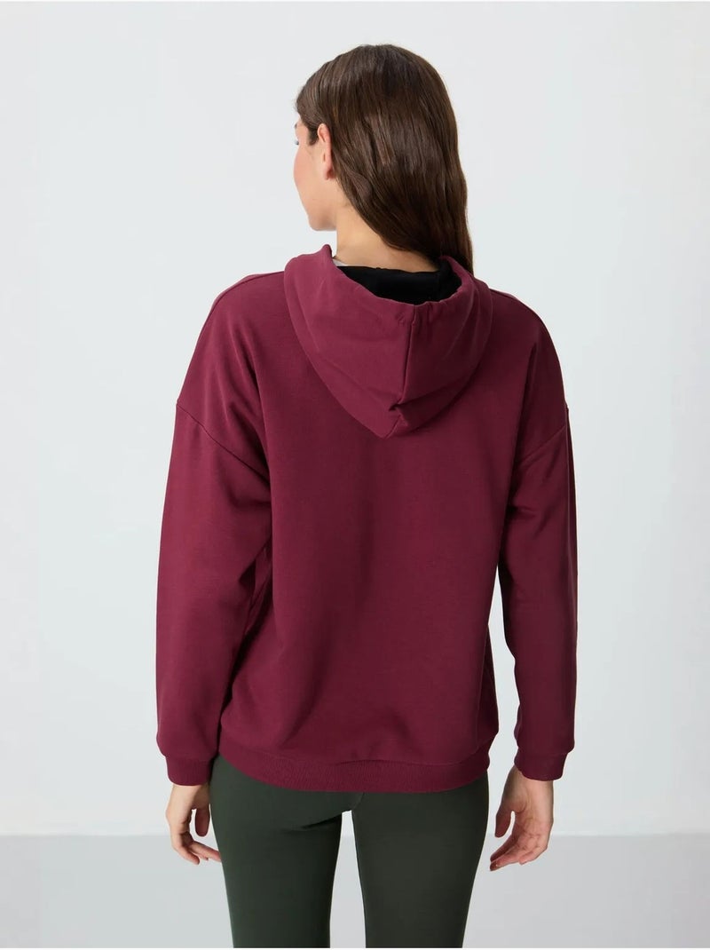 Sweat à capuche oversize avec poche tommy Rouge bordeaux - Kiabi