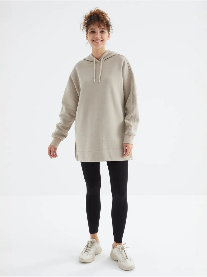 Sweat à capuche oversize avec poche tommy Sable - Kiabi