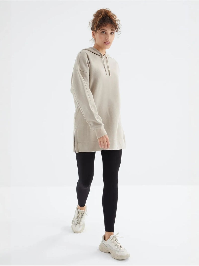 Sweat à capuche oversize avec poche tommy Sable - Kiabi