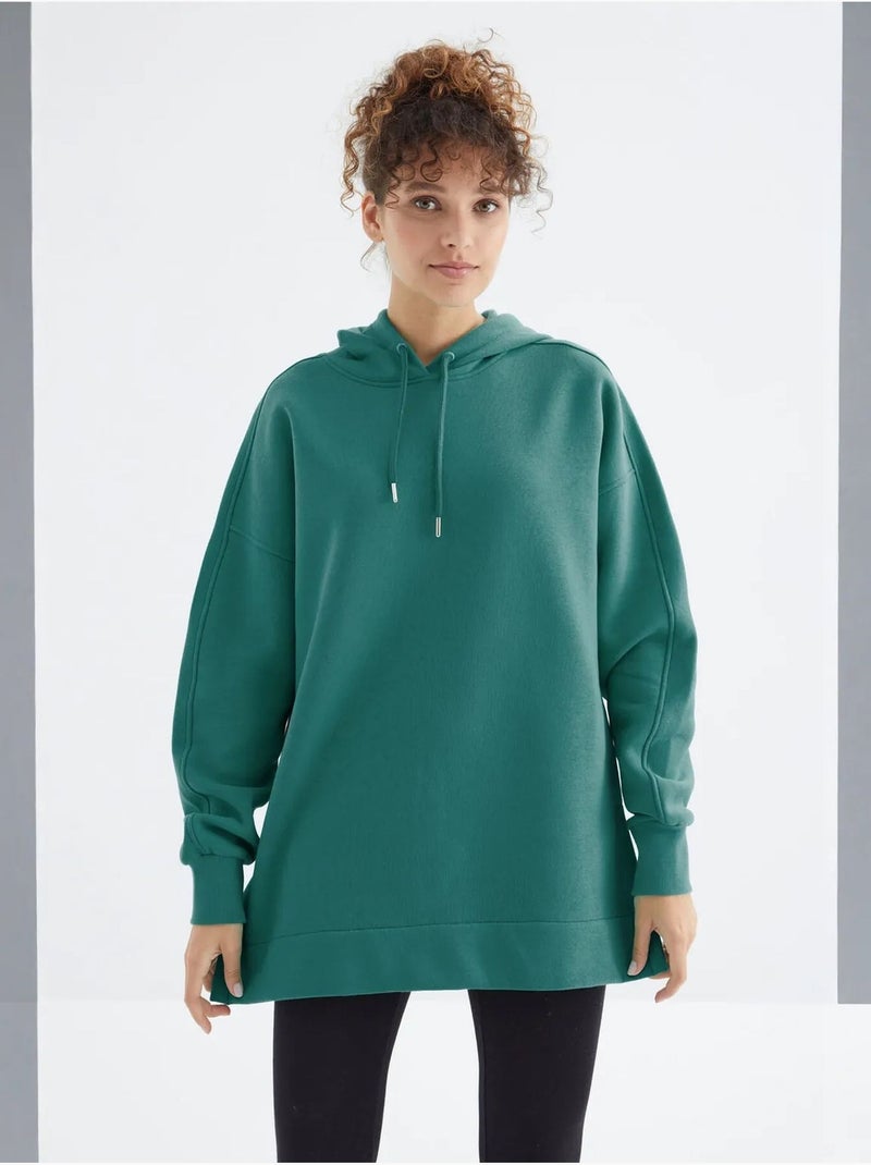 Sweat à capuche oversize avec poche tommy Vert émeraude - Kiabi
