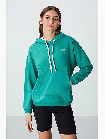 Sweat à capuche oversize avec poche tommy