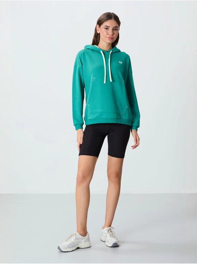 Sweat à capuche oversize avec poche tommy Vert - Kiabi