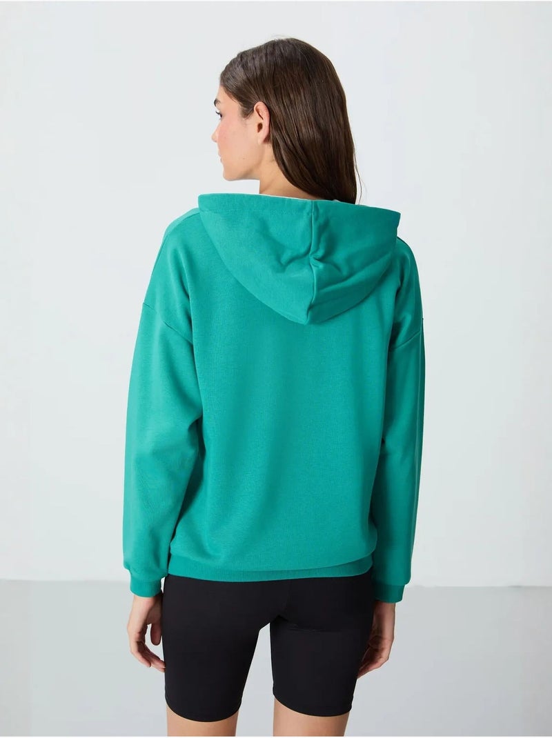 Sweat à capuche oversize avec poche tommy Vert - Kiabi