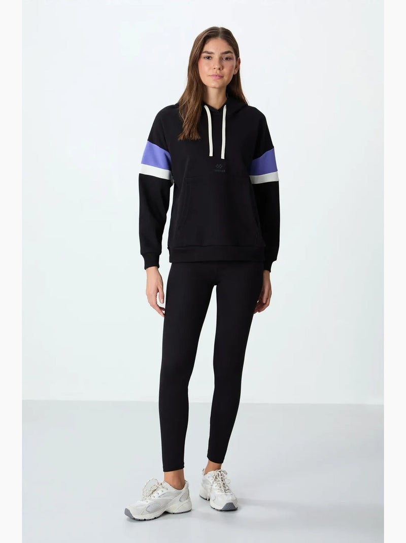Sweat à capuche oversize color block tommy Noir - Kiabi