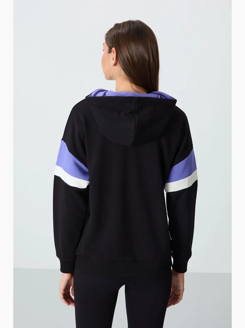 Sweat à capuche oversize color block tommy Noir - Kiabi