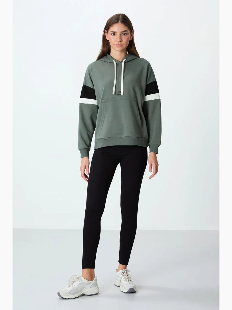 Sweat à capuche oversize color block tommy Noir Vert - Kiabi