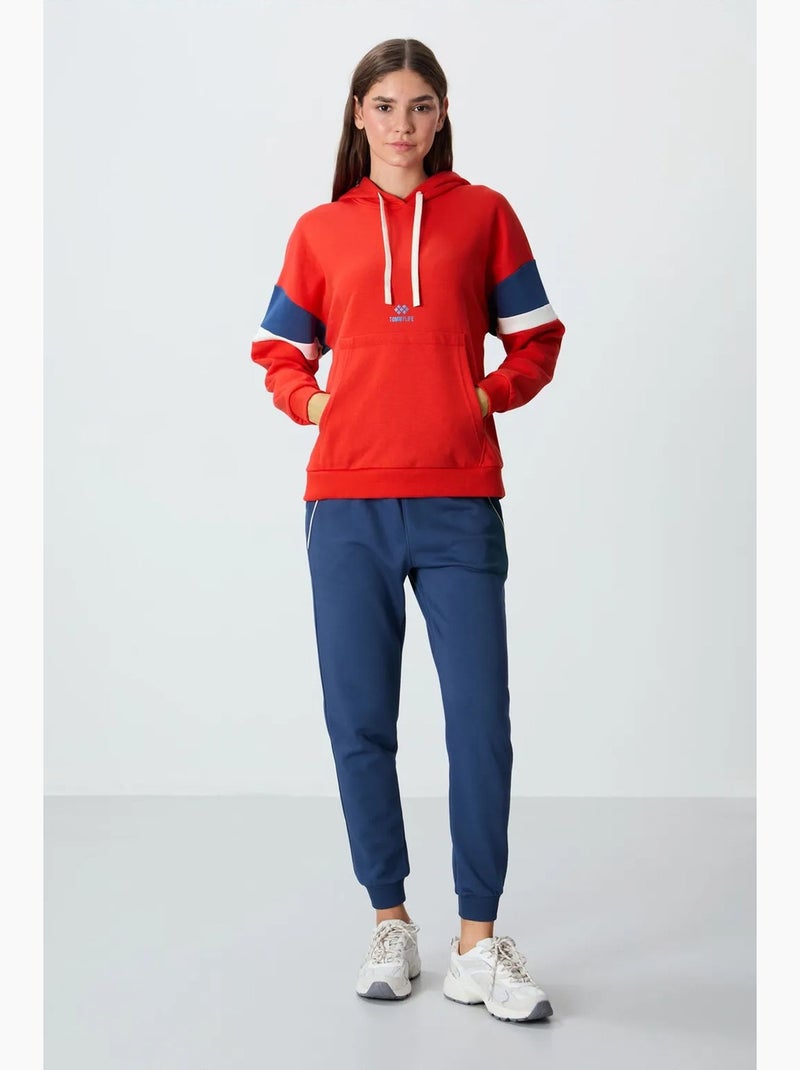 Sweat à capuche oversize color block tommy Rouge - Kiabi