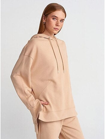 Sweat à capuche oversize en coton avec fente dilvin